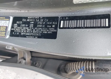 2023 Kia Forte Gt-Line from USA, damaged, VIN 3KPF54AD2PE655671